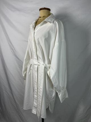 Belted Collared Button-Up Dress