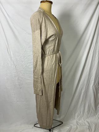 Beige Belted Cardigan