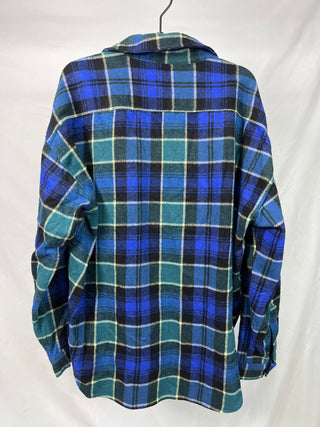 Oversized Blue Green Checkered Shirt