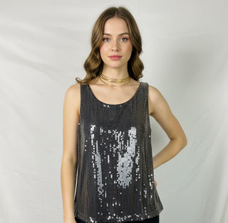 Festive Sequin Tank Top