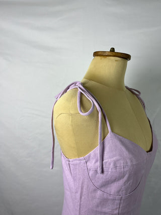 Tie Linen Strap Dress