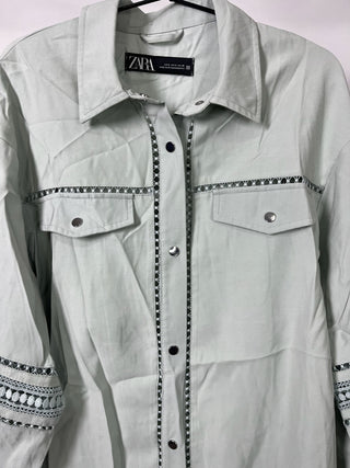 Minty Embroidered Utility Shirt