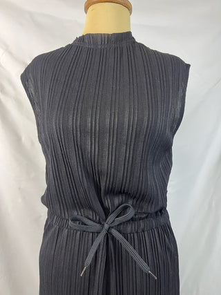 Pleated Tie-Waist Midi Dress