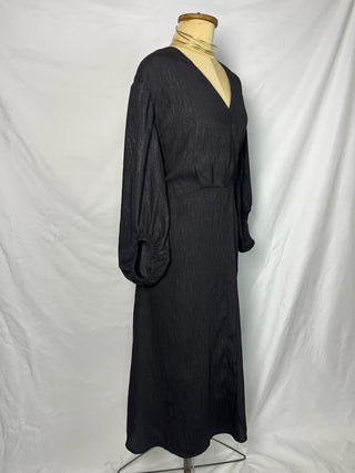 Metallic V-Necked Dress