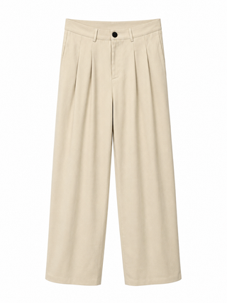 Pleated Tailored Wide-Leg