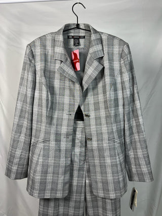 Grey Plaid Shimmer Suit Set