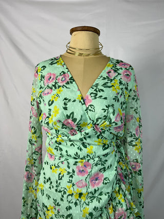Mint Bloom Wrap Dress