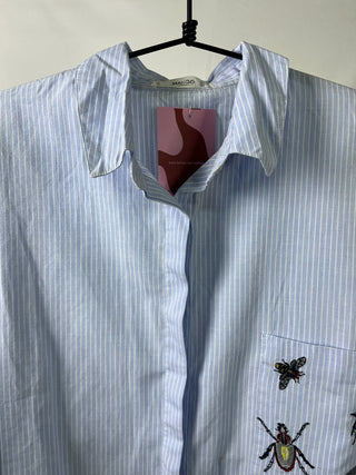 Pinstripe Bug Pocket Button-up