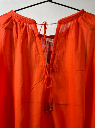 Sheer Sunset Tie-Up Blouse