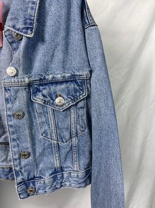 Ripped Cropped Denim Jacket