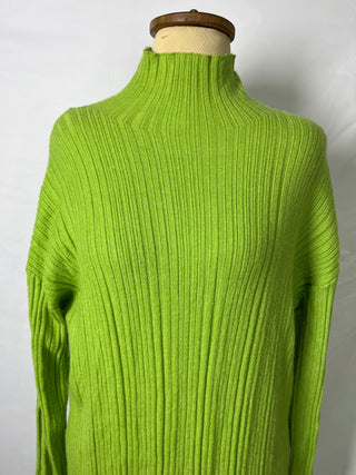 Lime Ribbed Knit Dress