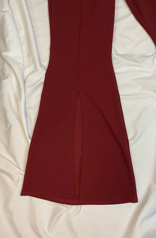 Maroon Flare Pants