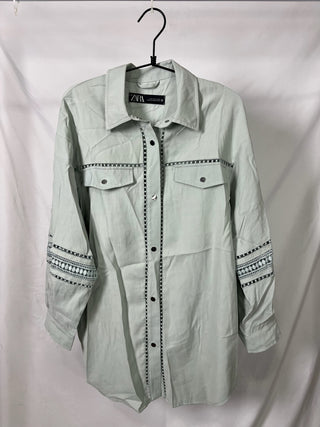 Minty Embroidered Utility Shirt