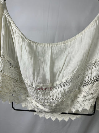 Ivory Lace Off-Shoulder Croptop