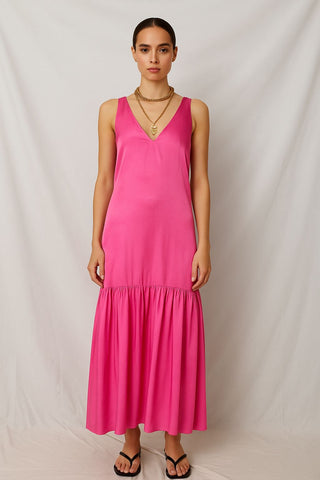 Silky Ruffled Dress