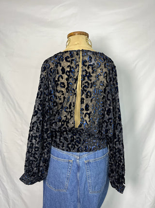 Cheetah See-Through Blouse