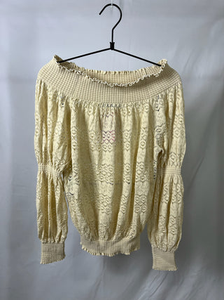 Knitted Off-Shoulder Blouse Top