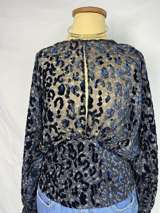 Cheetah See-Through Blouse