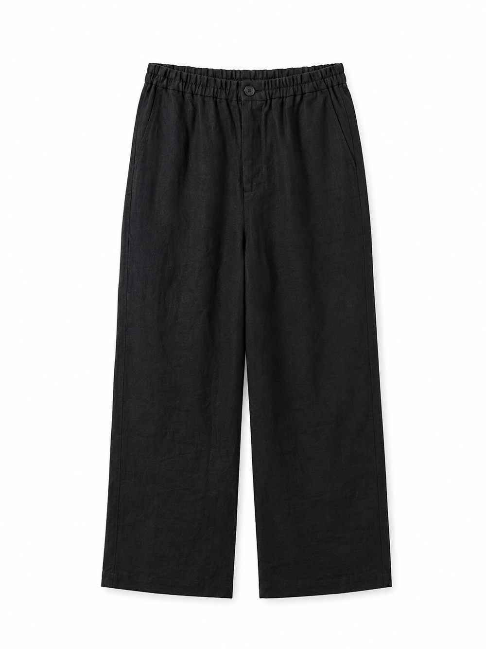 Linen Blend Wide-Leg Trousers