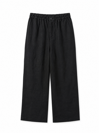 Linen Blend Wide-Leg Trousers