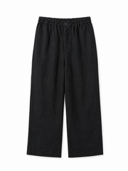 Linen Blend Wide-Leg Trousers