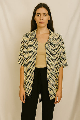 Retro Satin Blouse