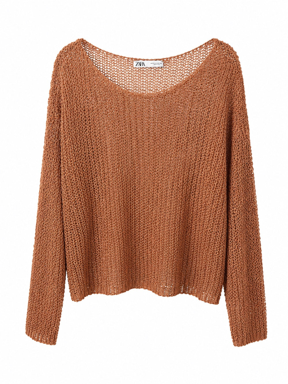 Pumpkin Spice Open-Knit Sweater
