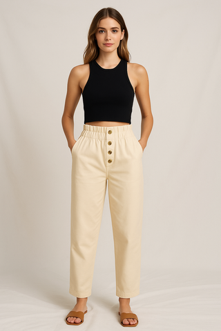 Button-Front Pants