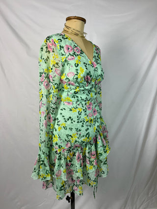 Mint Bloom Wrap Dress