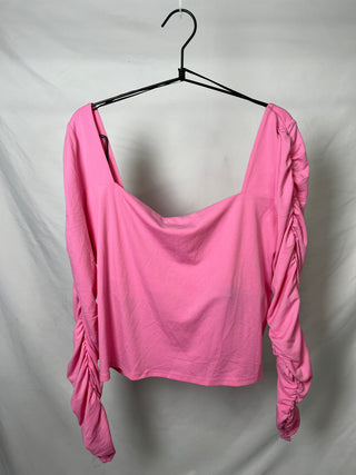 Square Ruched Sleeve Top