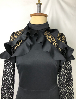 Fishnet Ruffle Dress