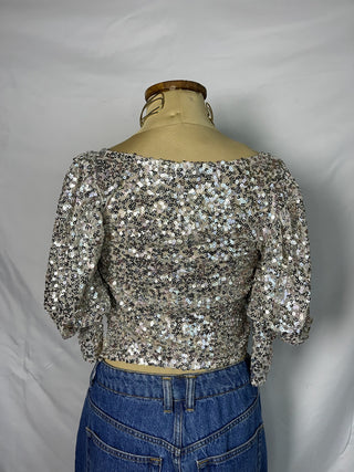 Silver Sequin Blouse