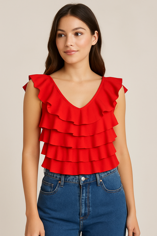 Ruffle Fiesta Crop Top