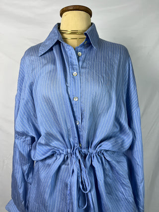 Twisted Pinstripe Blouse