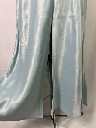 Pearly-Blue Satin Skirt