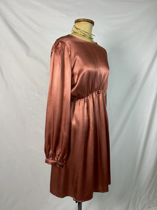Gathered Satin Dress
