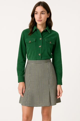 Gingham A-Line Skirt