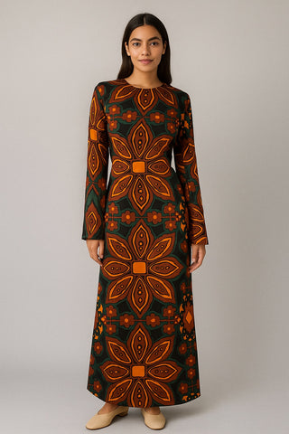 Groovy Petal Maxi Dress