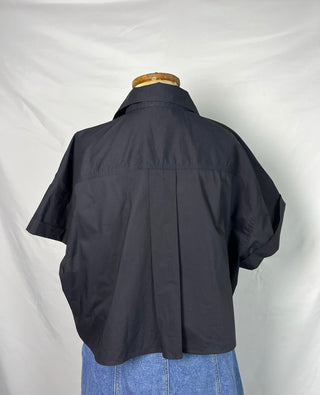 Cropped Button-Up Shirt