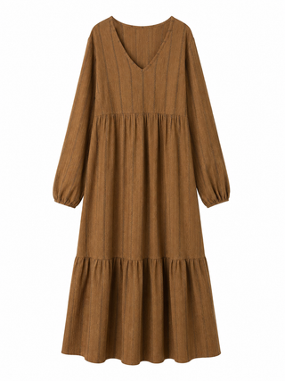 Textured Tiered Lines Dress