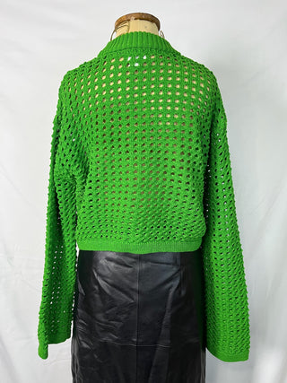 Open-Knit Cropped Sweater