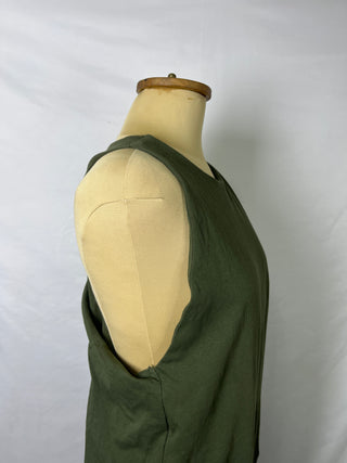Cross-Back Olive Basic Dress