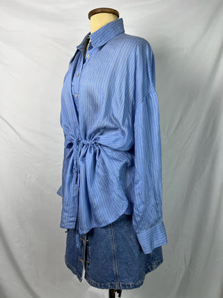 Twisted Pinstripe Blouse