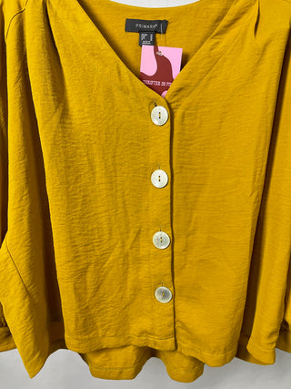 Mustard Button-Up Blouse