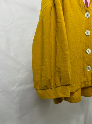Mustard Button-Up Blouse