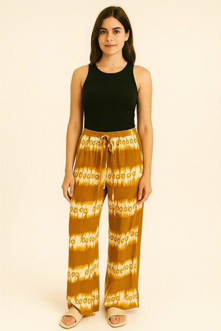 Mustard Tie-Dye Palazzo Pants