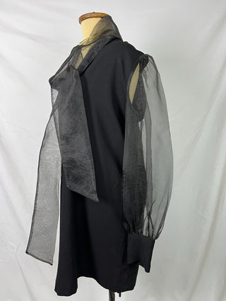Noir Tie-Neck Dress