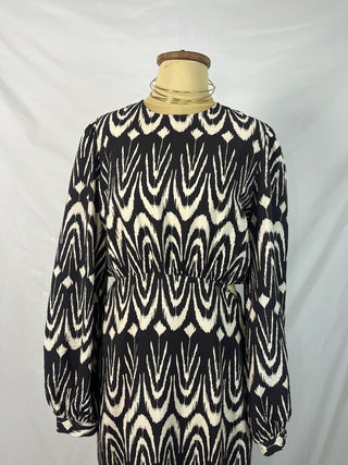Patterned Cut-Out Dress