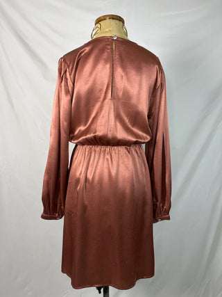 Gathered Satin Dress