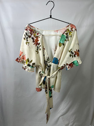 Vintage Bloom Wrap Blouse